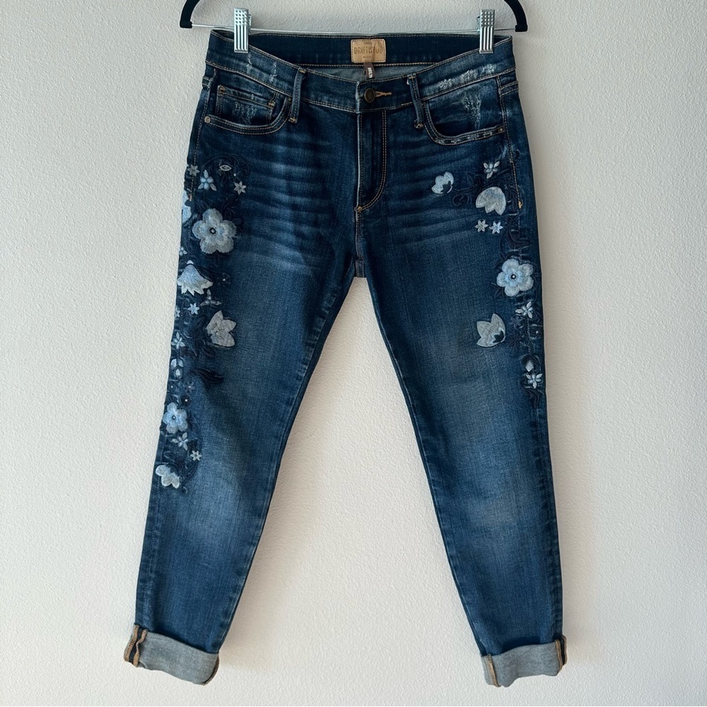 driftwood marilyn floral embroidered skinny jeans